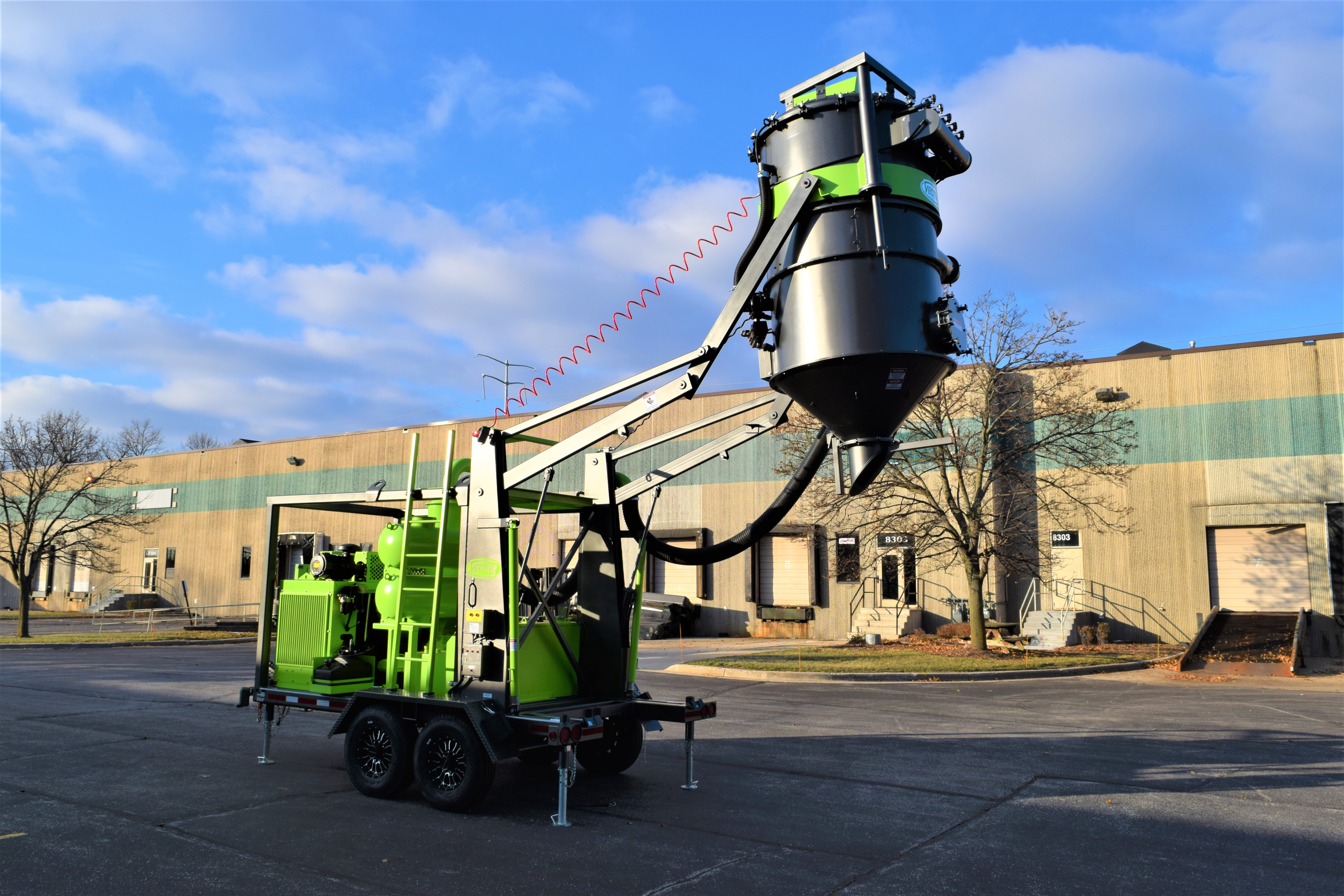 V Loader Machine VecLoader | Trailer-Mounted Industrial Vacuum Loader
